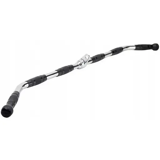 Ручка для верхньої тяги York Fitness 122см вигнута з гумовими рукоятками, хром