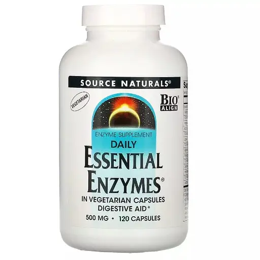 Ефірні Ензими 500 мг Daily Essential Enzymes Source Naturals 120 вегетаріанських капсул