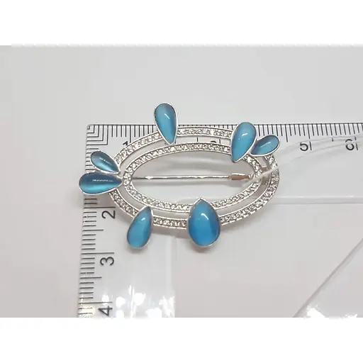 Серебряная брошь Tango с улекситом и фианитами. 660129С - фото 3