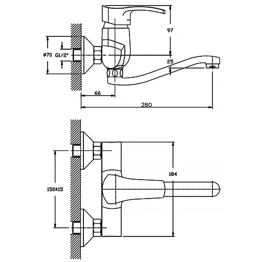 Змішувач для кухні Haiba Focus 005 HB0118 Хром - фото 2