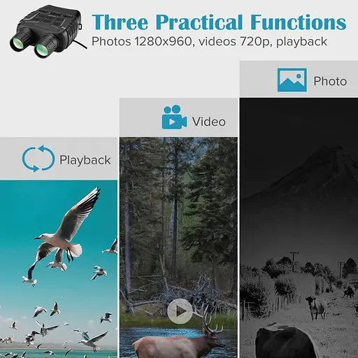 Бинокль ночного видения ПНВ с дальностью до 250 метров, 4Х кратным приближением и видео / фото записью Boblov NV3180 (100630) - фото 5