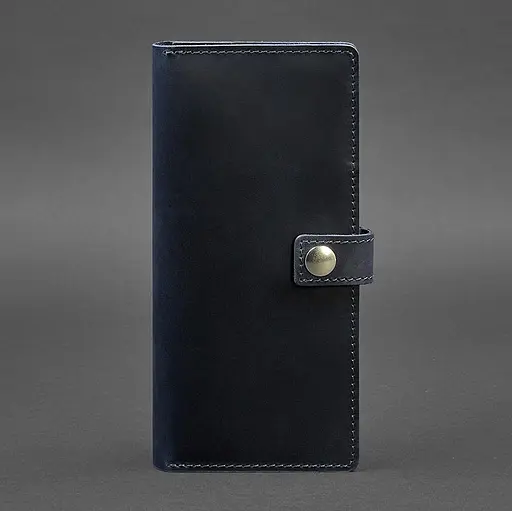 Кожаный тревел-кейс (органайзер для документов) 6.0 синий Crazy Horse - фото 5