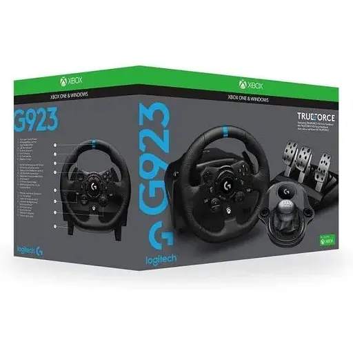 Комплект 3 в 1 Кермо та педалі Logitech G923 Racing Wheel and Pedals for Xbox One, Xbox Series X/S and PC + Важіль перемикання передач Logitech G Driving Force Shifter
