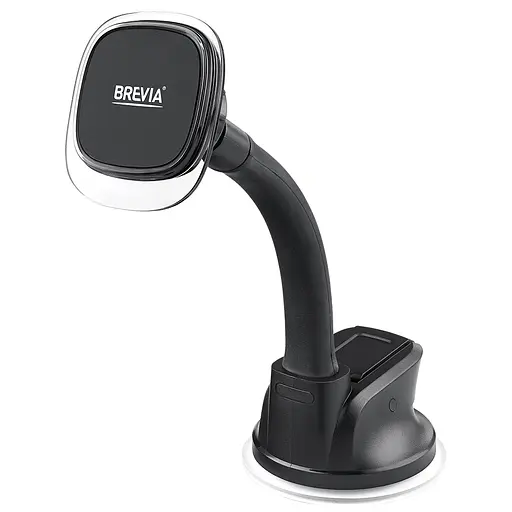 Тримач телефону автомобільний Brevia FlexArm СrystalMag із присоскою, гнучкий 163мм, 4 магніти, чорний(48560) - фото 1