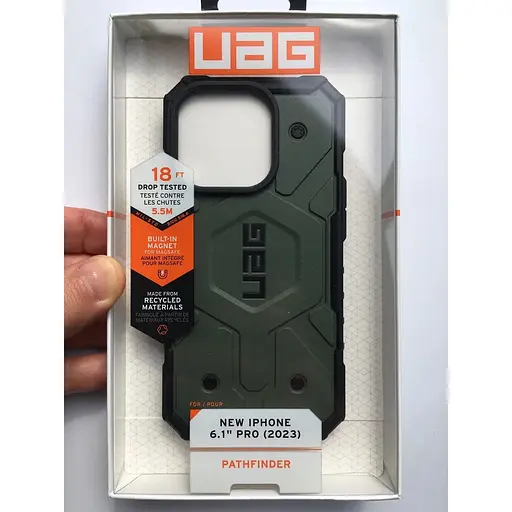 Оригінальний протиударний чохол UAG Pathfinder MagSafe для iPhone 15 Pro (6.1") Olive Drab 114281117272 - фото 3