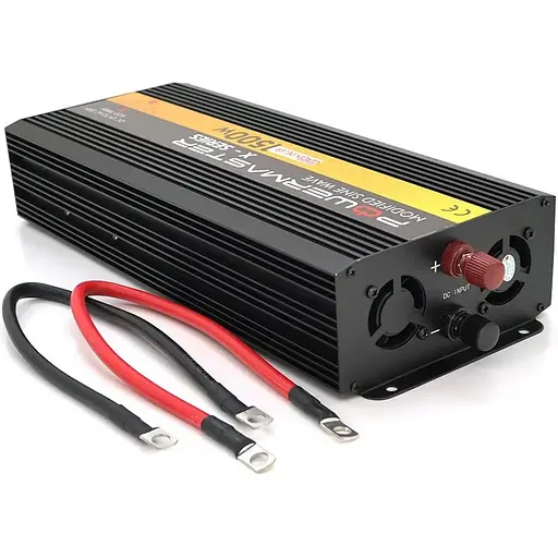 Інвертор напруги Powermaster-1500 (900Вт), 12/220V, approximated, 1 універсальна розетка, клем + крокодили, Box - фото 2