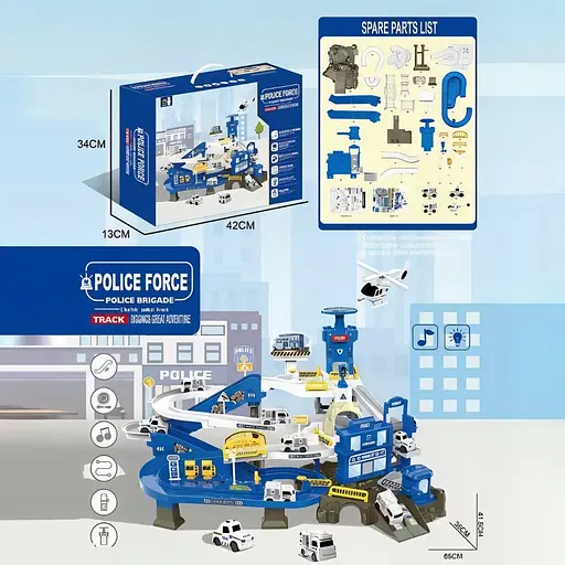 Трек ZX 005 A Поліцейська станція звук, підсвічування, механічний ліфт, автоматичний підйомник, 4 моделі - фото 2