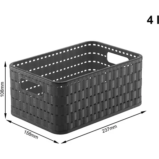 Ящик для зберігання Rotho А6 Country 4 л антрацит (11655.3) - фото 2