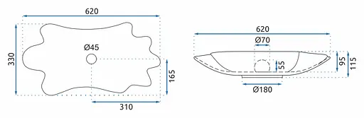 Умивальник Rea Infinity накладний black/золото REA-U3402, Чорний - фото 2