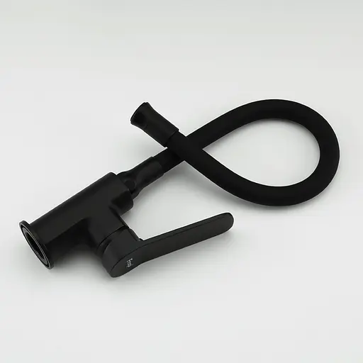 Змішувач для кухні Frap F4462 з гнучким виливом чорний матовий - фото 3