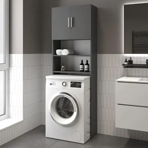 Тумба под стиральную машину VAYS M-107 антрацит 64×25×190 см