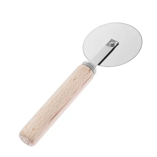 Ніж колесо для піци роликовий з дерев'яною ручкою 17.5 см, Kitchette 85670 - фото 4