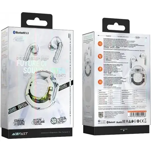 Наушники TWS Acefast T8 white moon - фото 4