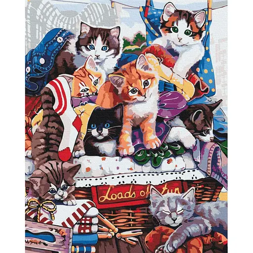 Картина за номерами "Кумедні кошенята" BS51676, 40х50 см