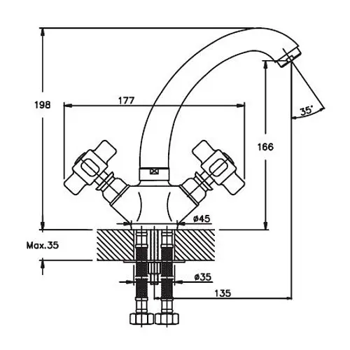 Змішувач для умивальника Haiba ODYSSEY 272 HB0309 - фото 2