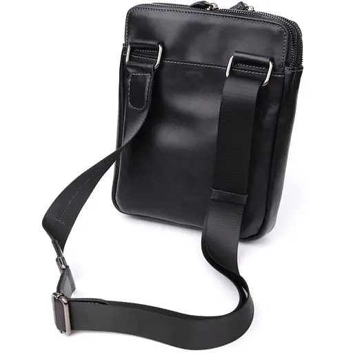 Красивая мужская сумка через плечо из гладкой натуральной кожи SHVIGEL 19,5х25х5 см sum0027438 - фото 6