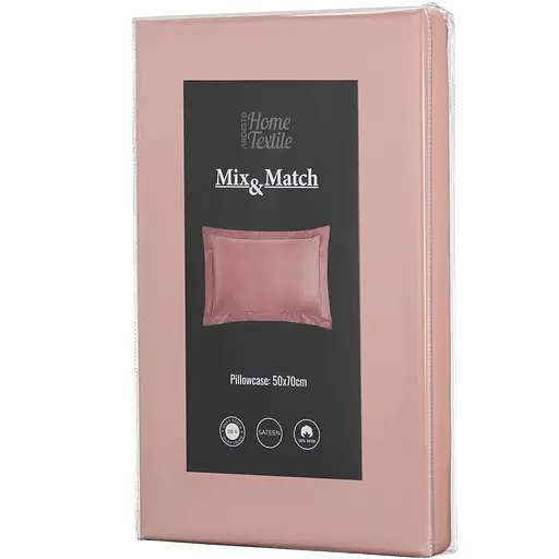 Наволочка Ardesto Mix&Match Premium, 50х70+5см, 100% бавовна, сатин, рожевий світлий (ART5070PCU) - фото 6