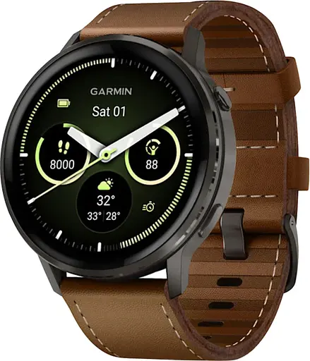 Смарт-часы Garmin Venu 4 45 mm Размеры: Brown Leather Band (010-03014-03)
