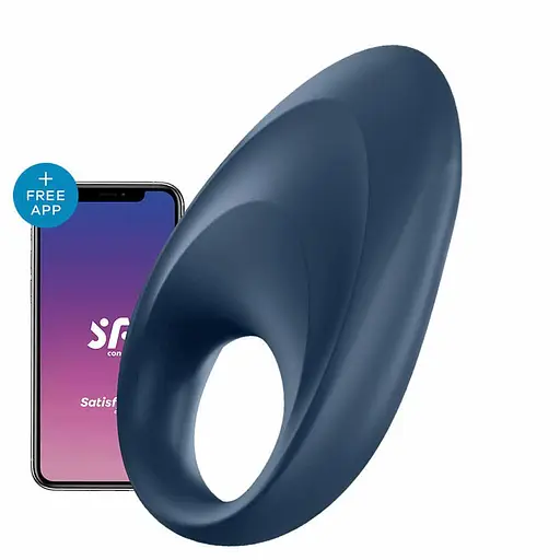 Эрекционное кольцо с вибрацией Satisfyer Mighty One 9 см синий - фото 3