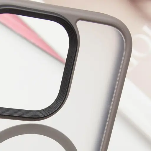 Чохол Epik TPU+PC Metal Buttons with MagSafe для Apple iPhone 16 Pro Max 6.9 Сірий - фото 6