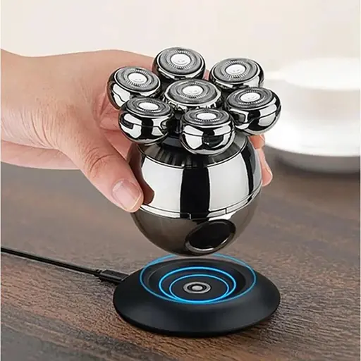 Акумуляторна електробритва RIAS RQ8870 Silver чоловіча з плаваючими головками та дисплеєм (my-4033) - фото 3