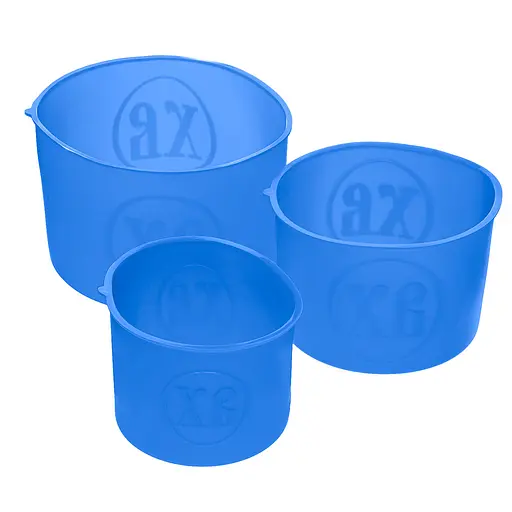 Набір з 3 силіконових форм для випікання великодньої випічки пасхи та пасок (паски) Ø20/12/15 см, A-plus Блакитний 86204 - фото 4