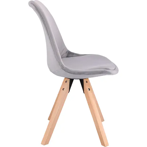 Стул Jumi Saida в скандинавском стиле с деревянными ножками серый - фото 6