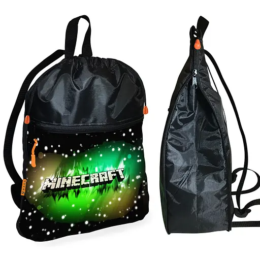 Рюкзак-мешок для обуви,спортивной формы Майнкрафт "Minecraft" детская сумка для сменки с расширителем (01273)