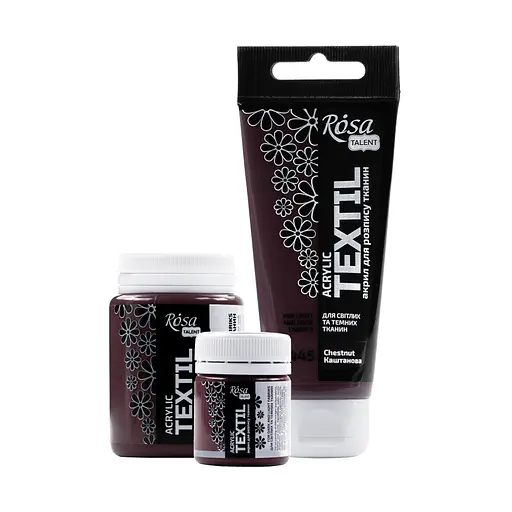 Фарба акрилова для тканин Каштанова (45) 80 мл Rosa Talent - фото 2