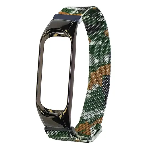 Ремешок Миланская петля для Xiaomi Mi Band 3/4 хаки-камуфляжный - фото 1