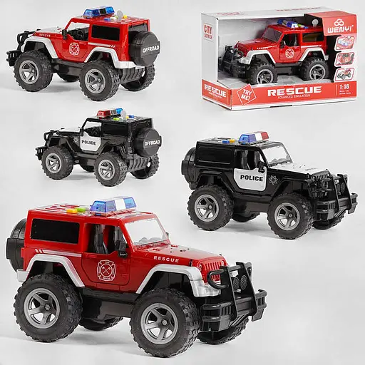 Джип Міська служба, підсвічування, звуки, метало-пластик, відкриваються двері (В асортименті) - фото 2