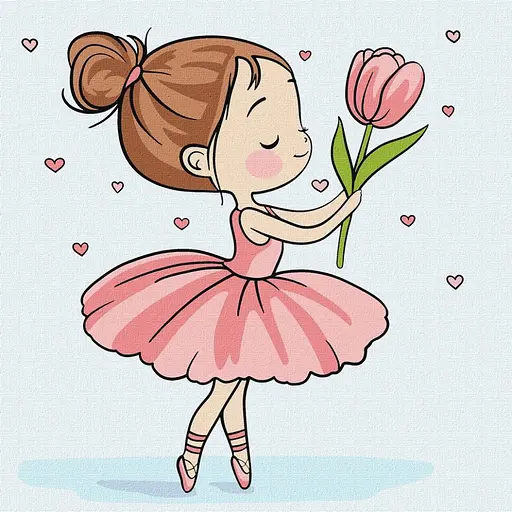 Картина по номерам "Весняна балерина" ©art_selena_ua KHO1240, 25х25 см