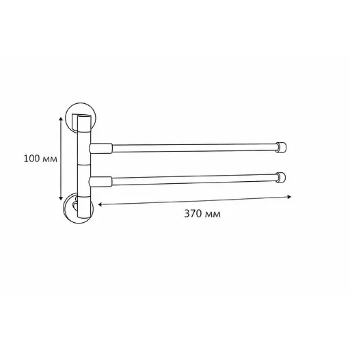 Тримач для рушника поворотний Haiba HB112 HB0742 Хром - фото 2