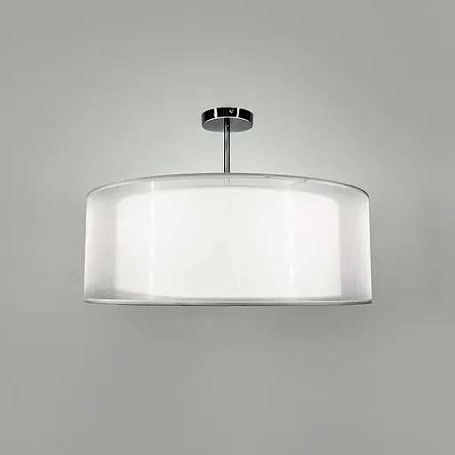 Люстра в хромированном корпусе с белым абажуром Ø 50 см Line F | Ст. MJ346-500 - фото 6