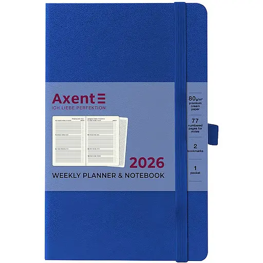 Еженедельник Axent 2026 Partner Strong 125 x 195 мм классический синий (8505-26-38-A) - фото 2