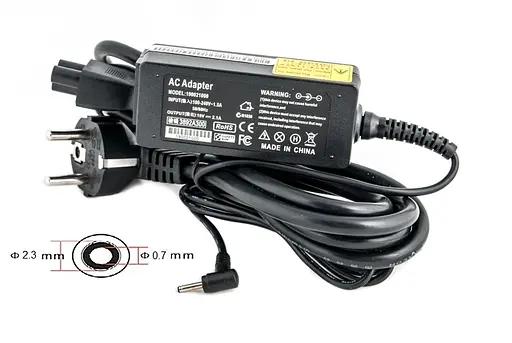 Блок питания PowerPlant для ноутбука Asus 220V, 19V 40W 2.1A, 2.3х0.7мм (AS40F2307)