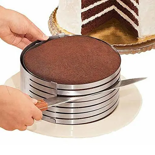 Розсувна форма кільце кондитерське з прорізами слайсер для нарізки коржів бісквіту 16-20 см (H 8.5 см), Kitchen Master Сірий 86336 - фото 6