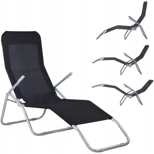 Крісло-шезлонг Jumi розкладний чорний - фото 4