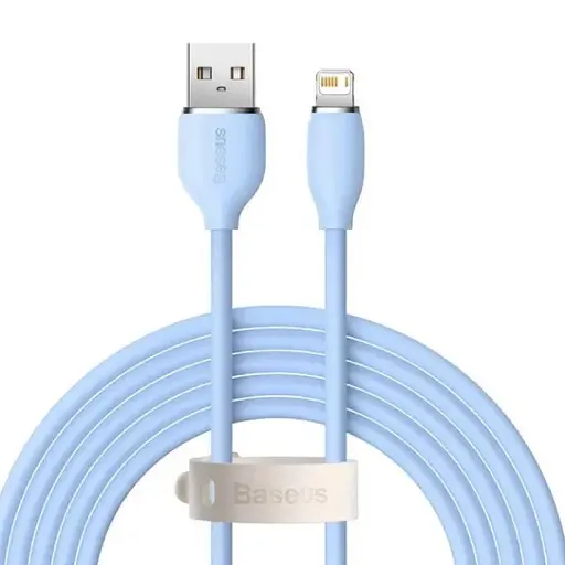 Кабель Baseus Jelly Liquid Silica Gel Fast Charging Data Cable USB to iP 2.4A 2m Blue - фото 1
