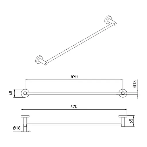 Тримач для рушника Volle Ronda de la noche 2535.260104 Чорний матовий - фото 2