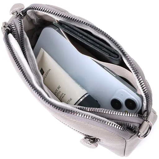 Женская сумка Vintage прошита ромбами на лицевой стороне из натуральной кожи 19.5х12.5х7 см sum0027022 - фото 8