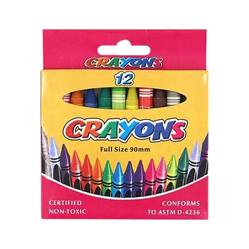 Набір дитячих воскових олівців "Crayons" Bambi 8496-12E 90 мм, 12 кольорів - фото 1