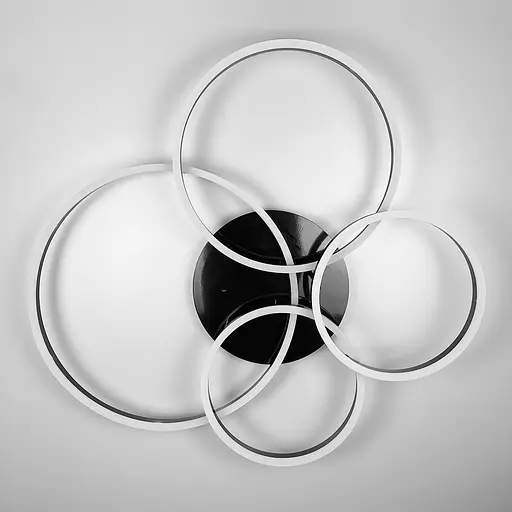 Сучасний LED світильник на 4 кільця у чорному корпусі | Арт. A 55021/4 BK | Line F - фото 5