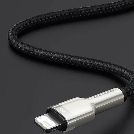 Дата кабель Baseus Cafule Series Metal USB to Lightning 2.4A (1m) (CALJK-A0) Black - фото 3