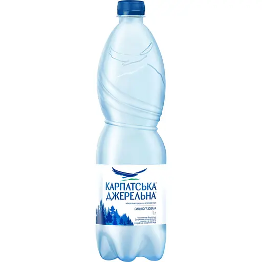 Вода Карпатська джерельна сильногазована 1 л