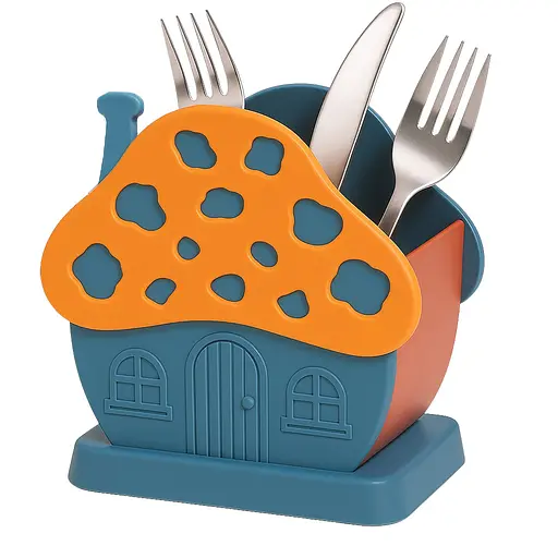 Подставка для сушки и хранения столовых приборов в виде домика, Yu Xin Голубой 87645 - фото 1