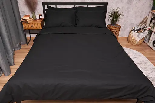 Комплект постільної білизни Moon&Star Бязь Gold Люкс Black King Size 220x240 наволочки 2х50х70 - фото 3