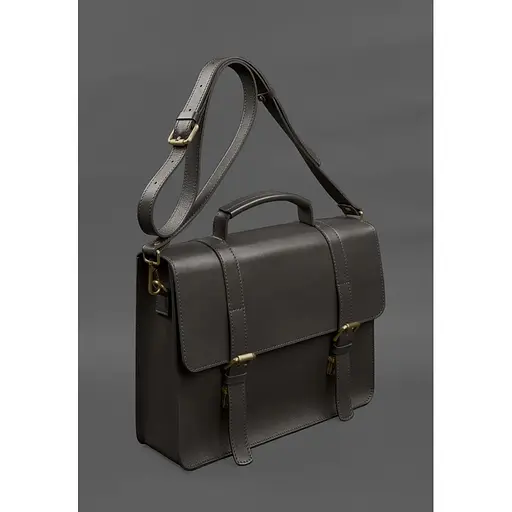 Шкіряна сумка-портфель Porte темно-коричневий - фото 1