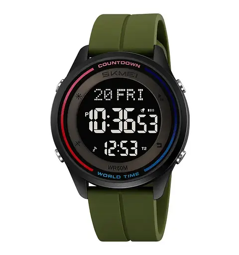 Годинник чоловічий наручний спортивний Skmei 2412 силіконовий з магнітною застібкою (Зелений)