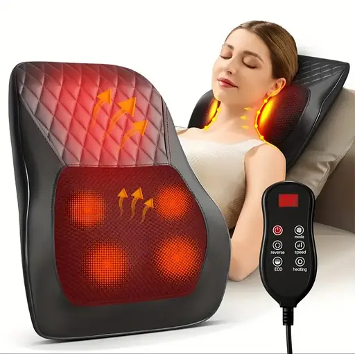 Массажная подушка SL-25 для спины и шеи с подогревом (Черный) - фото 9